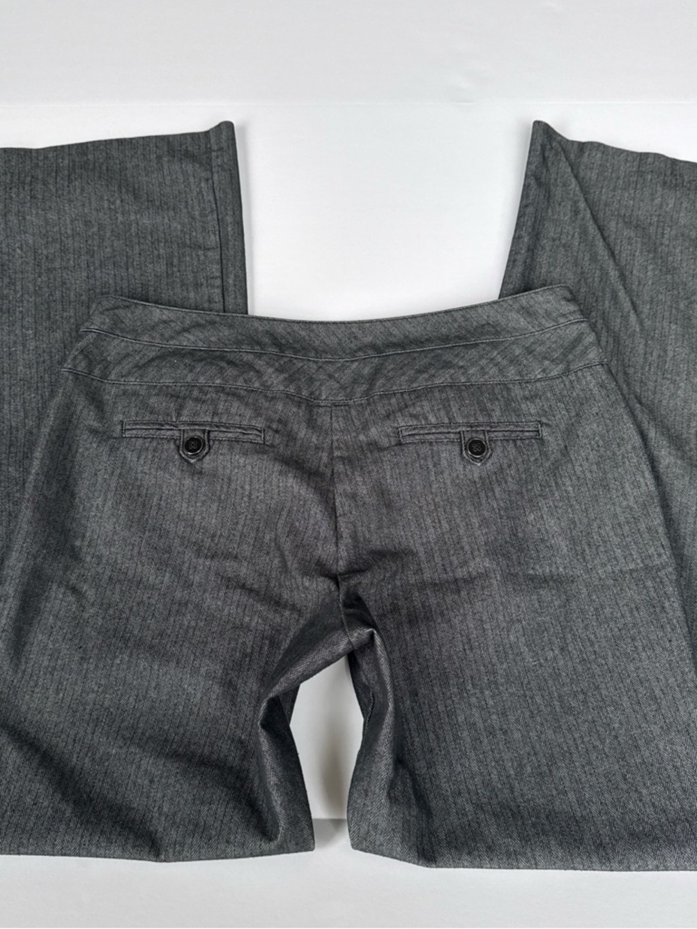 Joe B Charcoal Pinstripe Lowrise Bootcut Dress Pants